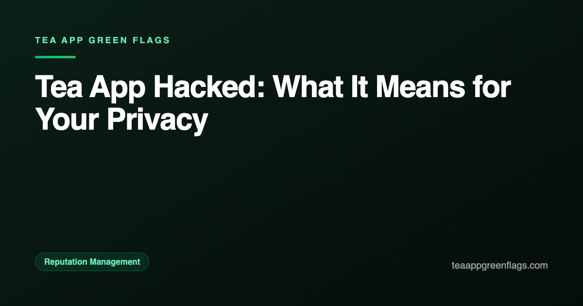 Tea App Hacked: What It Means for Your Privacy