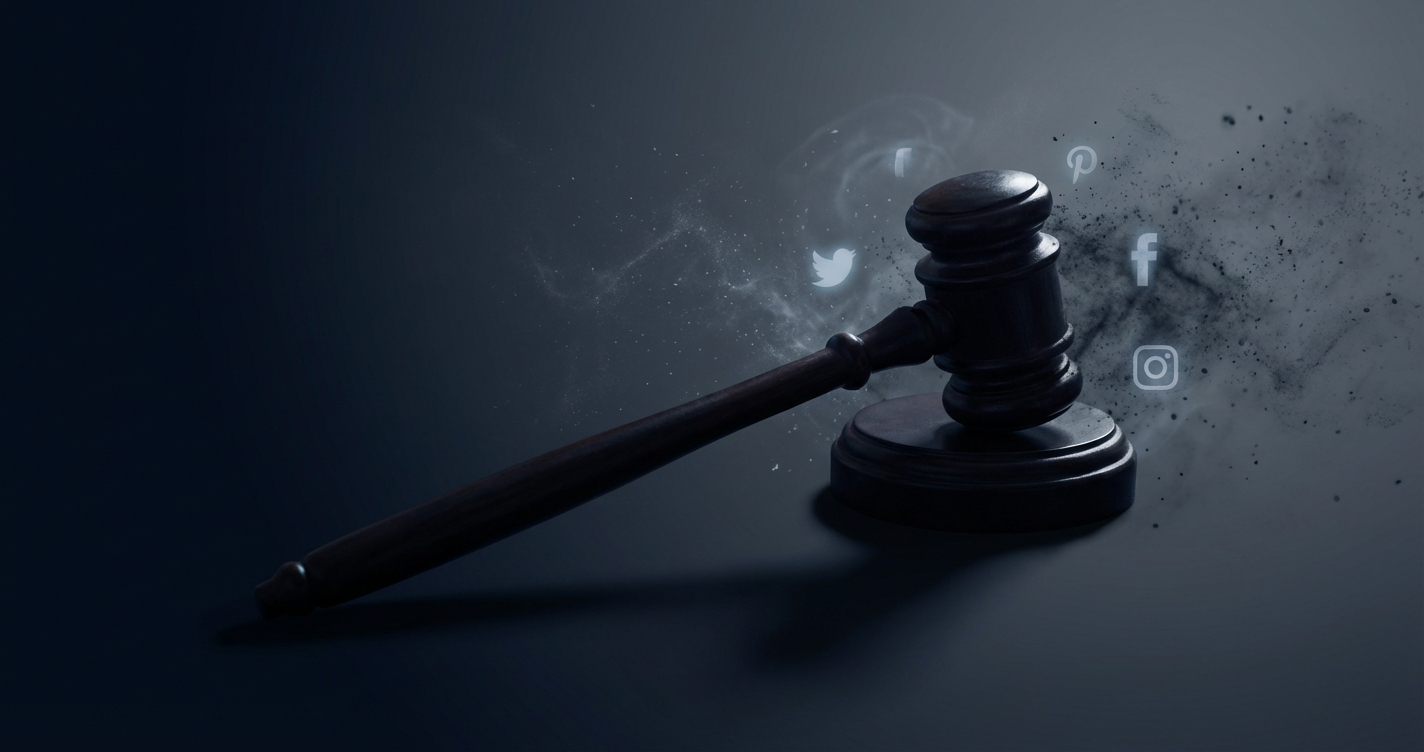 Legal scales and gavel representing AWDTSG admin and moderator liability