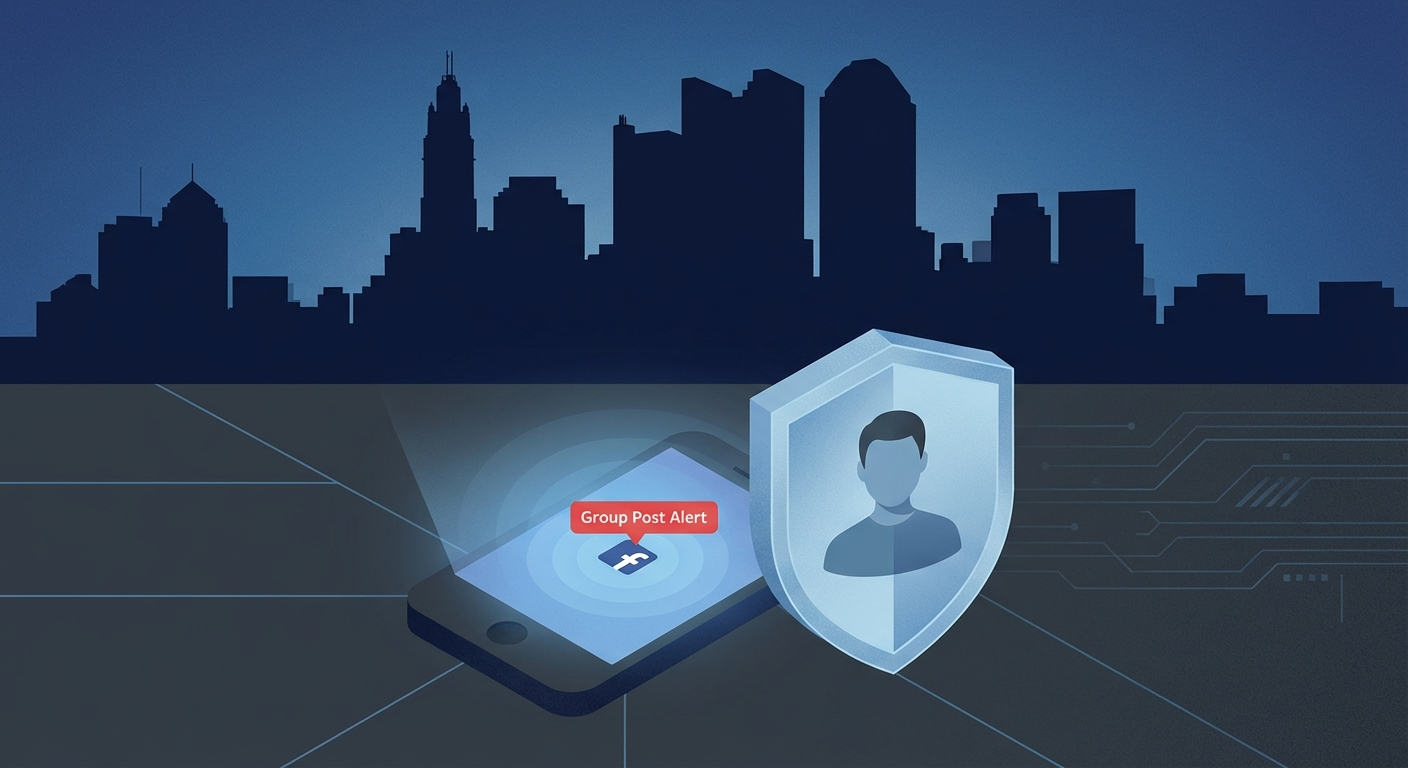 Columbus Ohio skyline with privacy shield representing AWDTSG post removal services