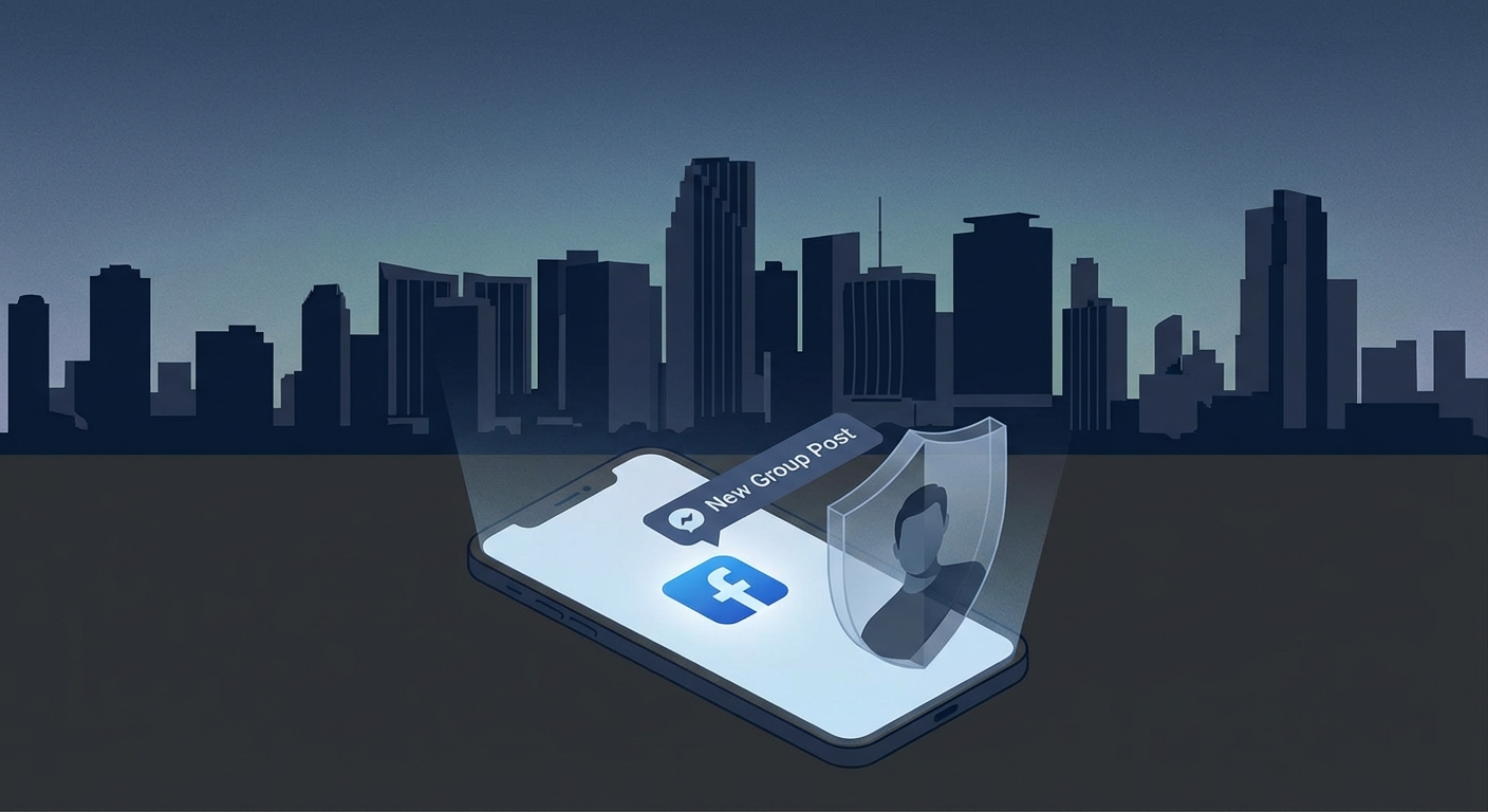 Miami skyline with privacy shield representing AWDTSG post removal services