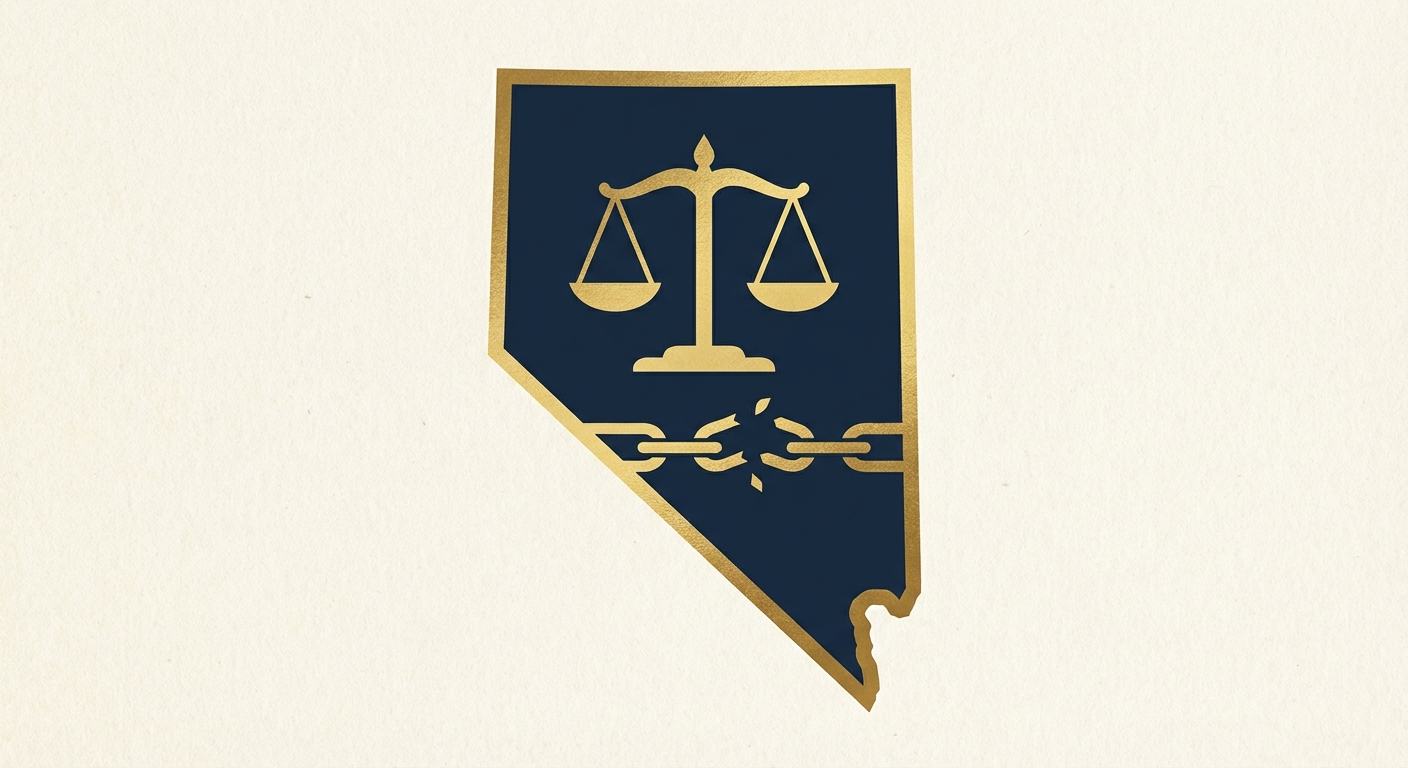 Nevada state outline with scales of justice representing AWDTSG post removal services