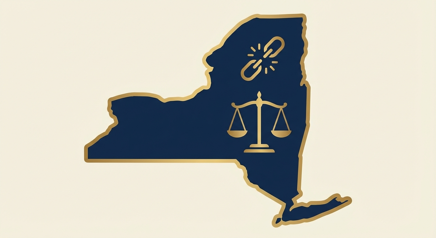 New York state outline with scales of justice representing AWDTSG post removal services